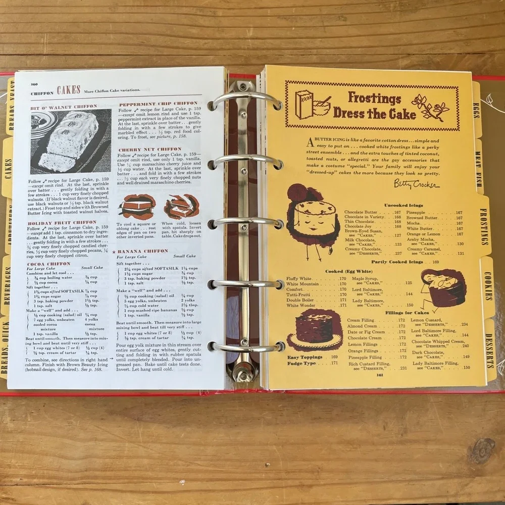 Betty Crocker's Picture Cook Book 1998 Facsimile of 1950 Edition (5 Ring Binder)